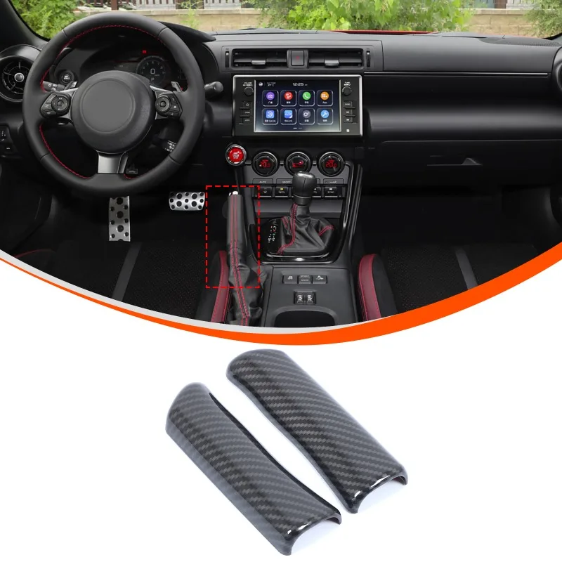 

2 шт., крышка рычага ручного тормоза центральной консоли из углеродного волокна ABS для Toyota 86/Subaru BRZ 2012+, автомобильные аксессуары