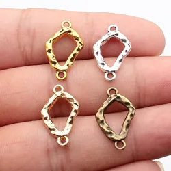 WYSIWYG 20pcs 13x21mm 4 Colors Hammer Pattern Geometric Connector For DIY Jewelry Making Handmade Jewelry Findings