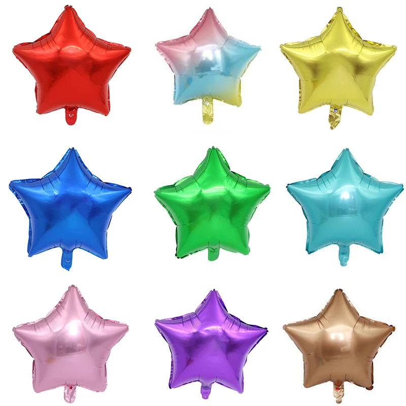 18inch Large Happy Birthday Balloons Star Helium Glossy Metallic Colors DIY Balloons Christmas Party Wedding Decor Supplies