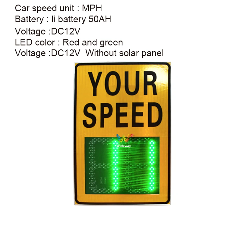 Señal de límite de velocidad de Radar de seguridad vial al aire libre, señal de advertencia LED de tráfico de dos digitales, color rojo y verde