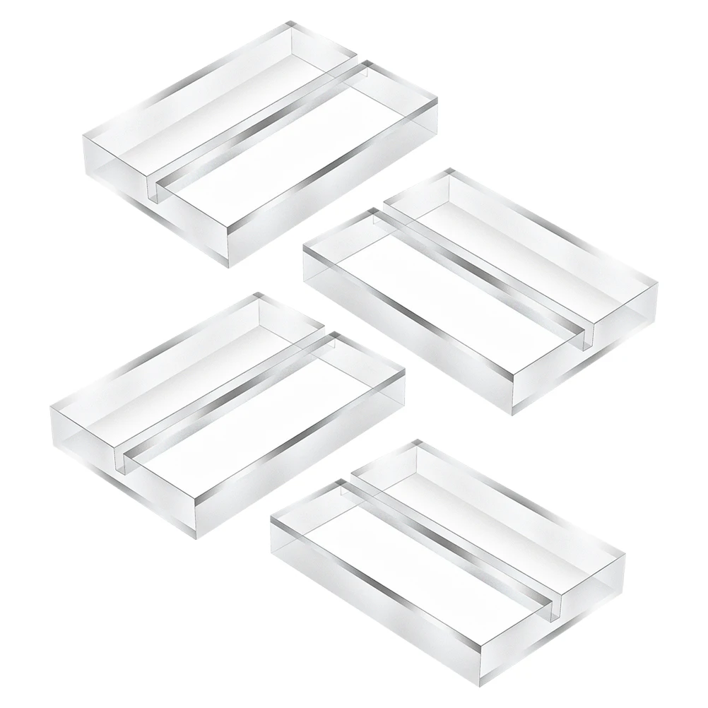

4 Pcs Sign Card Fixing Bracket Acrylic Decorative Base Number Transparent Plate Display Stand Banquet