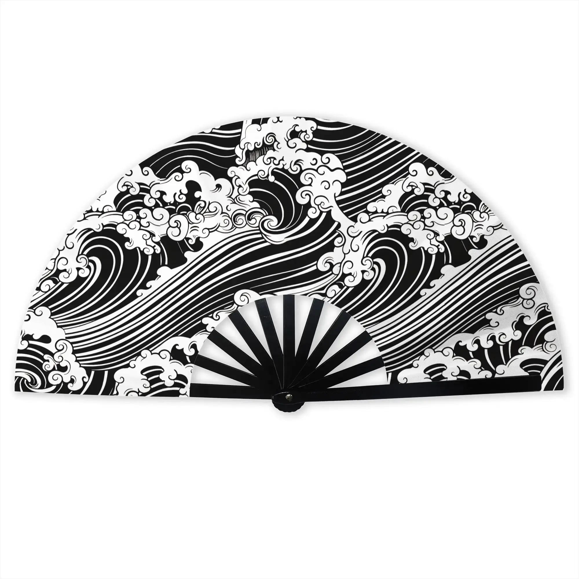 Abstract Swirling Waves Japan Ukiyoe Art Portable Pocket Fan Travel  Folding Fan Chinese Dance Cooling Handheld Fans