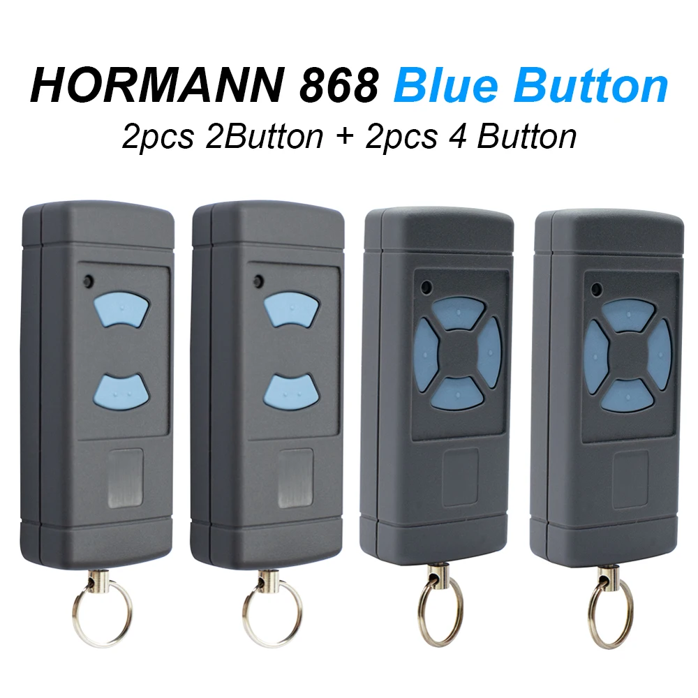 4pcs For 868 HORMANN Garage Door Remote Control Gate 868.3mhz HS1,HS2,HSE2,HSE4,HSM2,HSM4 868mhz Hand Transmitter Blue Button