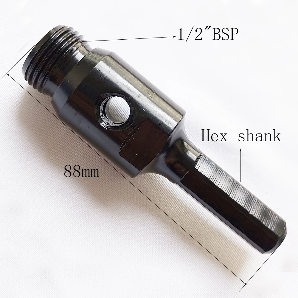 1 Pcs Thread Adapter for Diamond Drill Core Bits Male 1/2BSP to Hex Shank Length 88mm Connection Convertor Constructio Tools