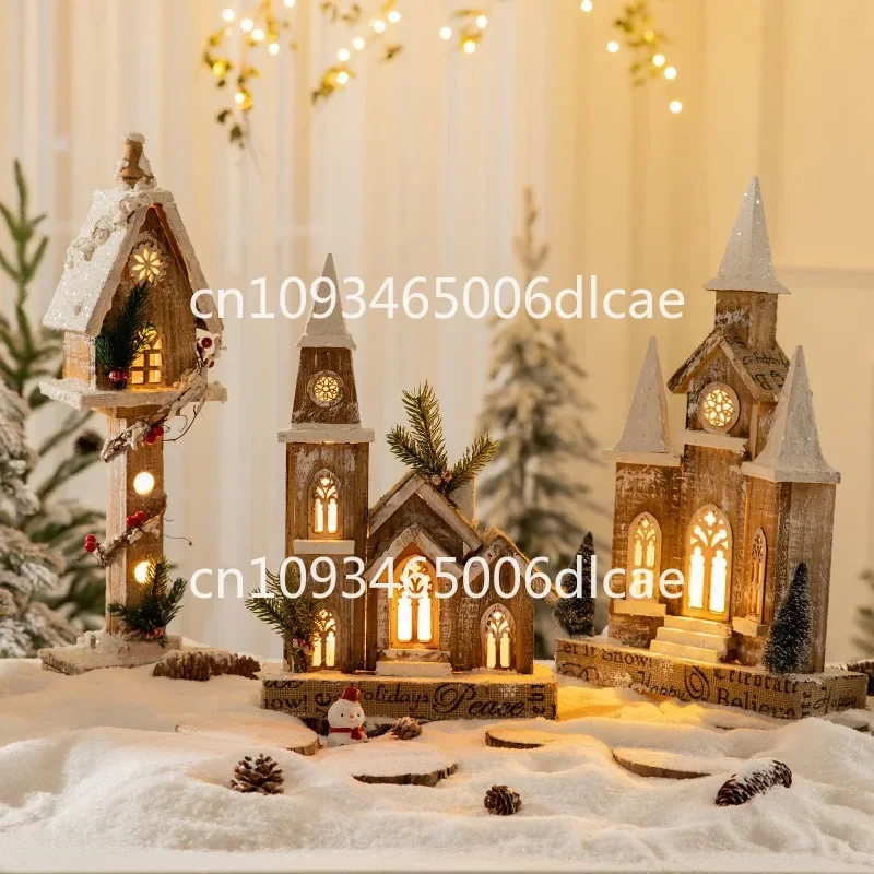 Christmas decoration luminous wooden cottage