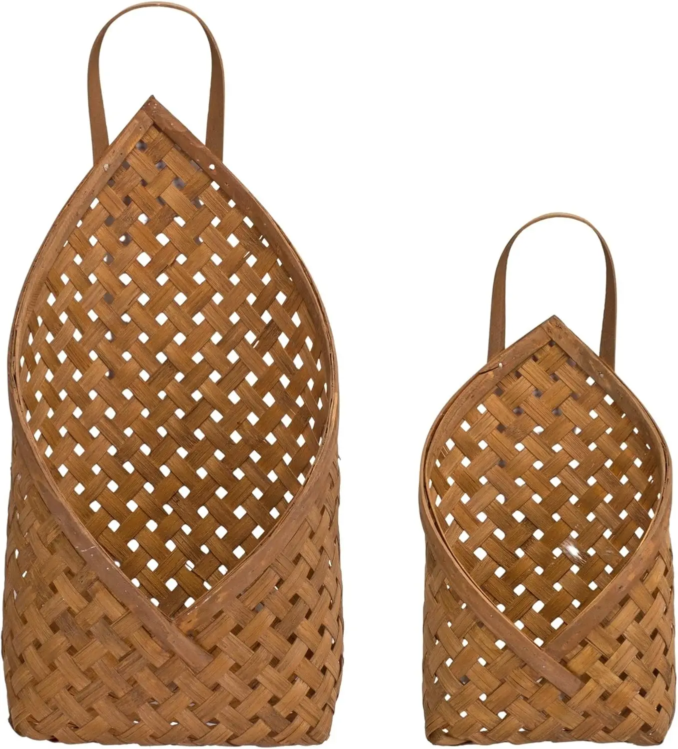 

Bamboo Wall Basket (Set of 2) 9.25 X 7 19; 5.25 12.25 Brown Wood