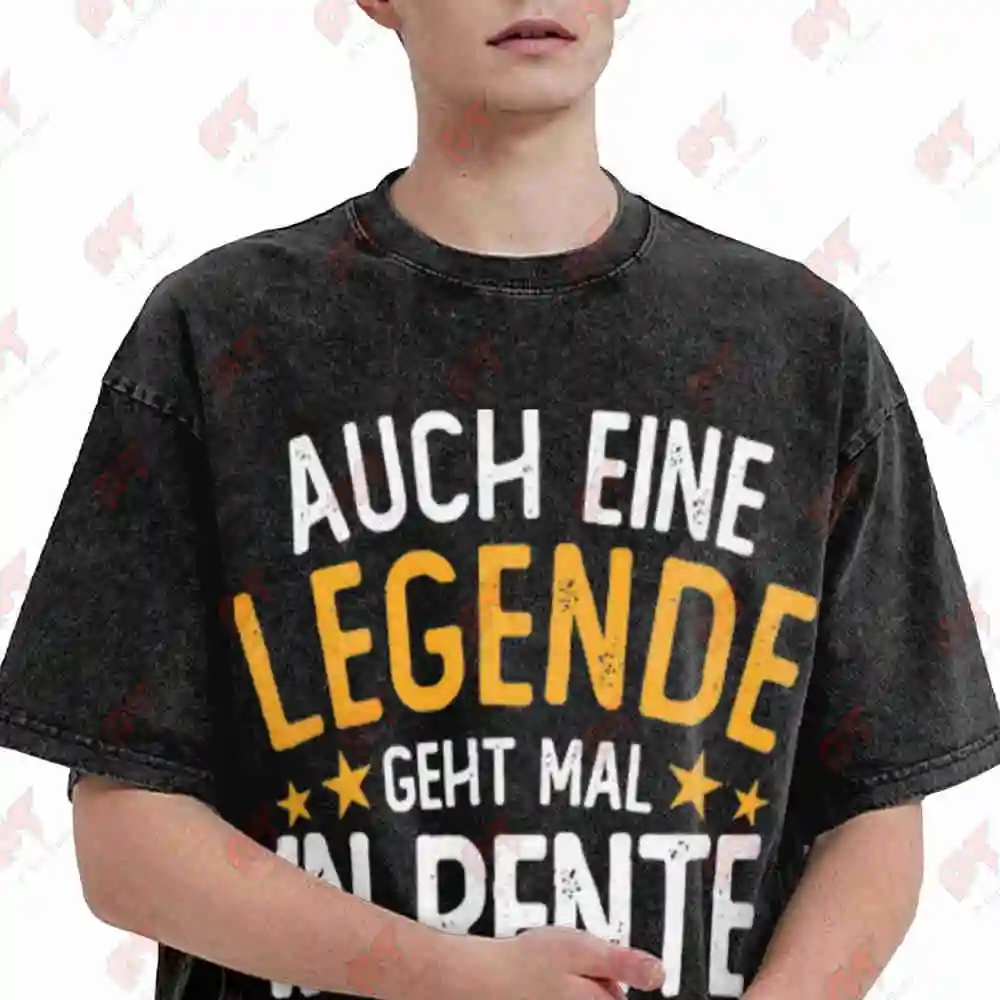 Auch Eine Legende Geht Mal In Rente Funny Vintage Washed Tee Pure Cotton T-Shirt