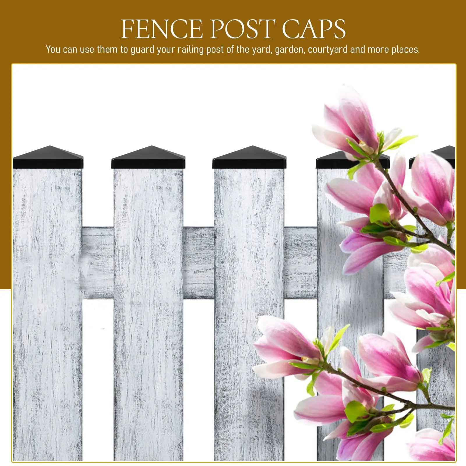 Description Picture 5 of item12 Pcs Reusable Fence Post Caps Cover Water Proof Column Railing Cover Column Plastic Black Accessories Plastic for Guardrail