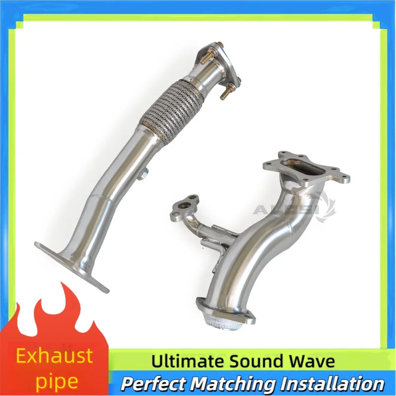 High-flow Sport Catalytic Converter for Honda City 1.5 2014-2020 Stainless Free-flow Downpipe Exhaust Pipe Power Upgrade