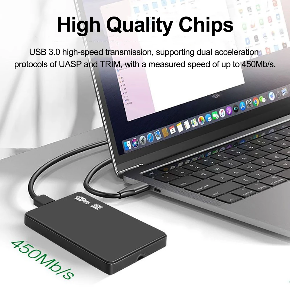 USB 3.0 HDD 인클로저 2.5 인치 SATA SSD 하드 드라이브 케이스 5Gbps 전송 속도 노트북 용 모바일 외부 하우징 하드 디스크 박스