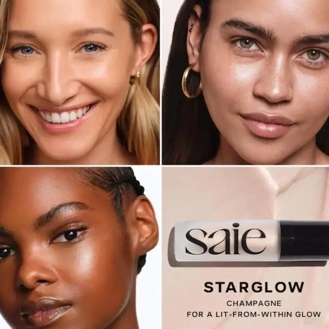 Saie Glowy Super Gel Highlighter Starglow Natural Stereoscopic Facial Makeup Liquid Blush Enhances Natural Luster Soft Makeup
