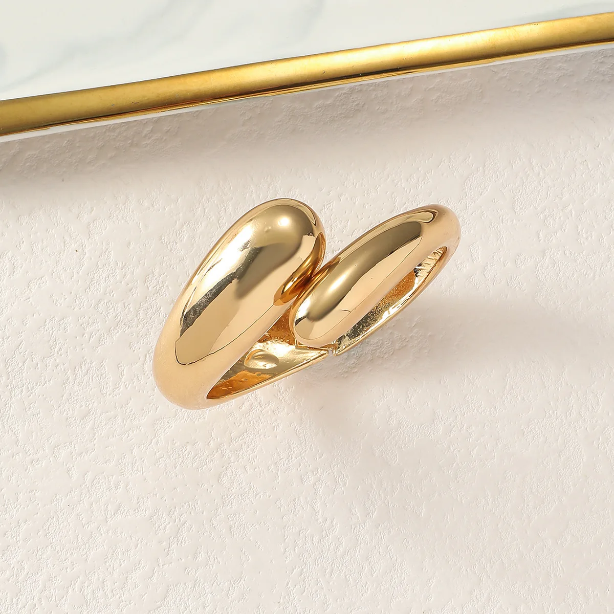2025 Luxury Trendy Gold Color Heavy Metal Bangles for Women Exaggerated Punk Irregular Geometric Bracelet Party Banquet Jewelry image 2
