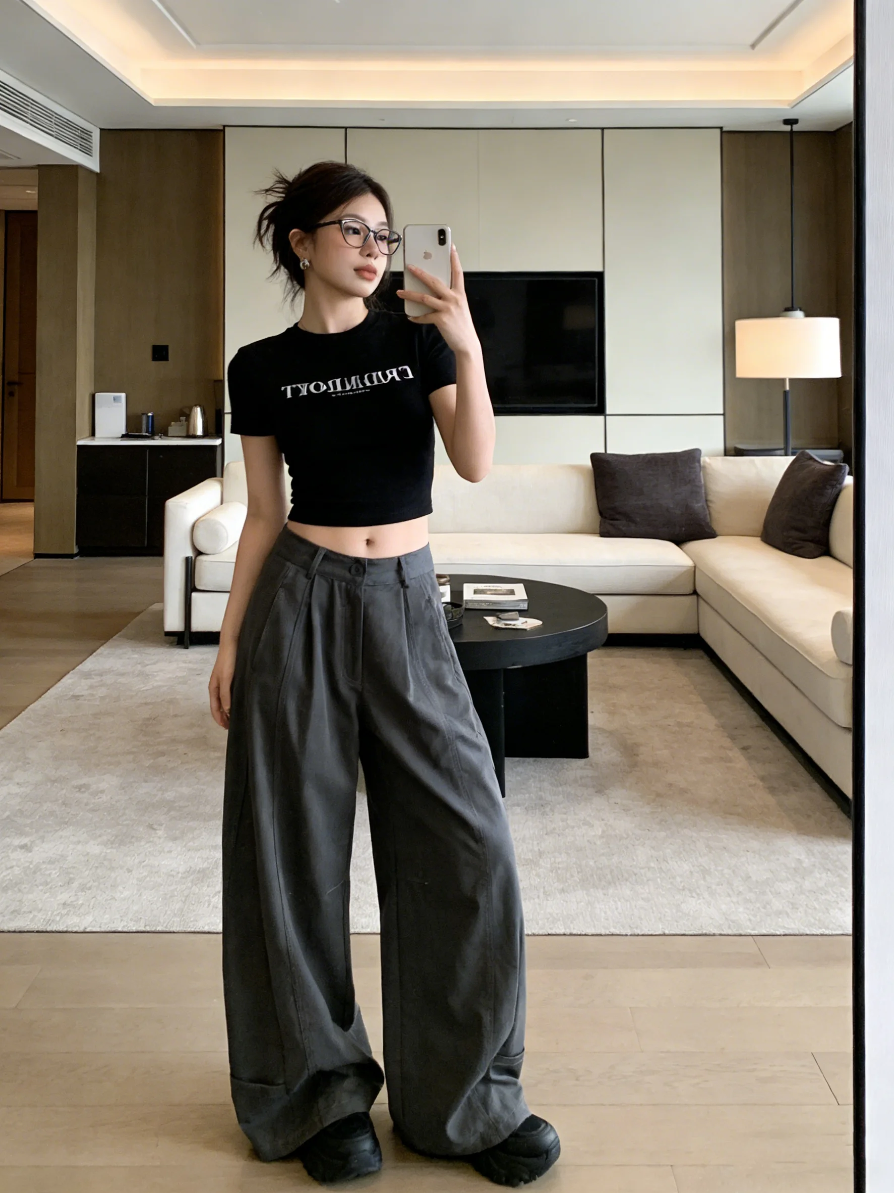 

High Waist Wide Leg Pants Women's Loose Slimming Casual Versatile Skin-friendly Drapey Knife Spring New Korean Style Jeans