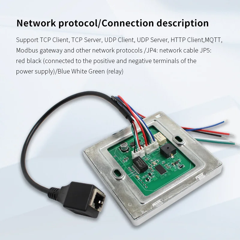 Imagem -02 - Leitor de Cartão de Rede Rj45 Rj45 qr Code Scan Controle de Acesso tp Http Mqtt Modbus 2d Novo Produto 2024