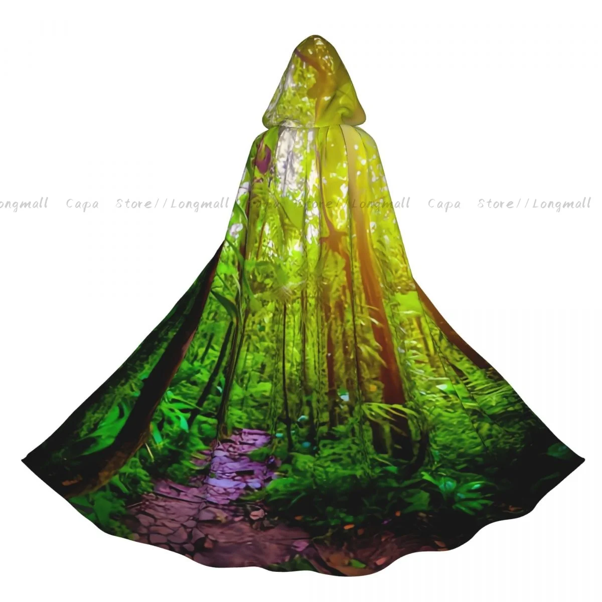 الطريق في الغابة تحت عباءة الشمس اللامعة مقنعين تأثيري حلي هالوين الكبار حفلة طويلة الرأس #1