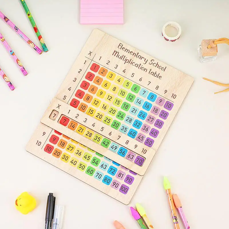 

99 Multiplication Table Wooden Board Set Montessori Educational Math Arithmetic Teaching Aids Toys