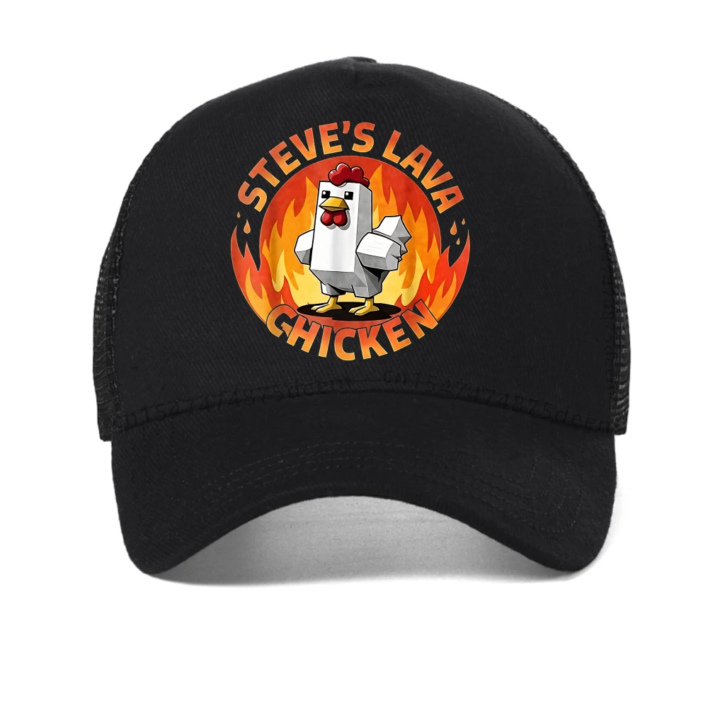 

Men's Lava Chicken cap Men's Steve Lava Chicken Pattern baseball cap Summer Casual Printed Snapback hat adjustable mesh hats