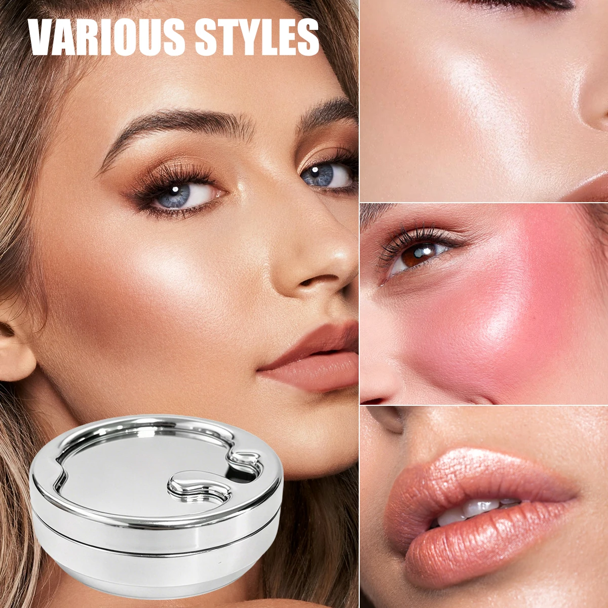 CHOOSE RASME Multi-Function Mobile Phone Holder Makeup Cream With Mirror Portable Blusher Highlight Multi-Purpose Cream view 2