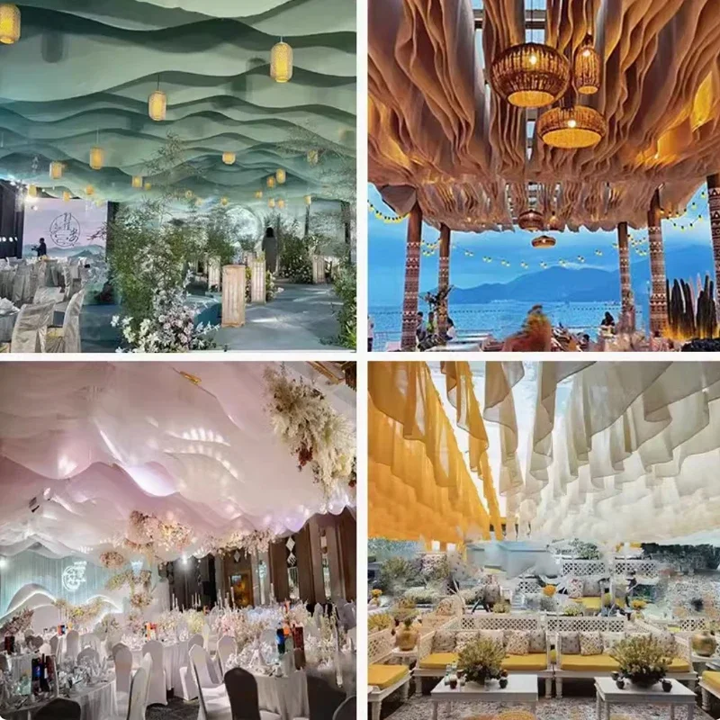 

Wind-Driven Ceiling Decoration Cloth, Gauze Curtain, Restaurant, Homestay, Scenic Spot, Fabric Lace Decoration, Outdoor Party