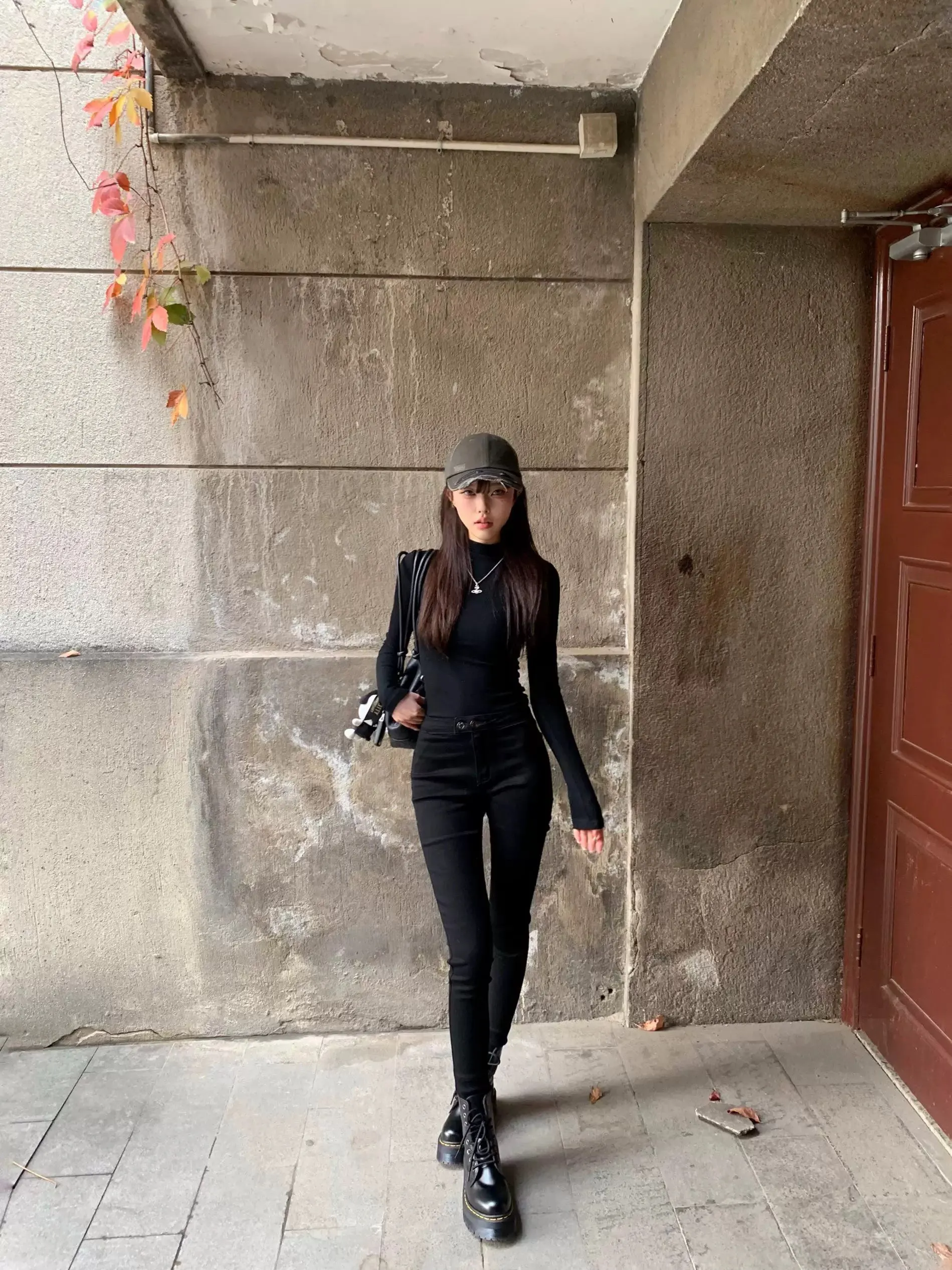 

Bla High-Waist Elastic Slim Fit Jeans Women's Basic Versatile Waist-Cinching Tight Nine-Piece Autumn Cotton Stretch Denim