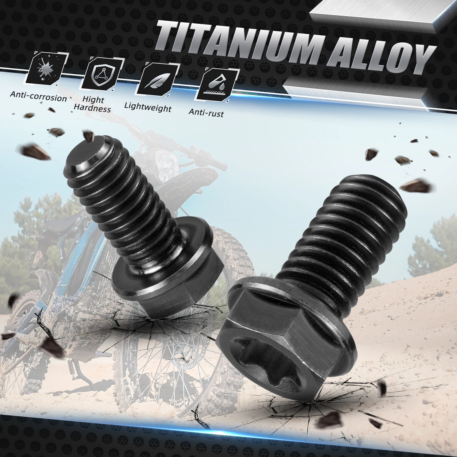 NICECNC ل Sur-Ron ضوء النحل X ضوء النحل S ضوء النحل L1E Segway X160 X260 Surron ضوء النحل X M6X13 قرص فرامل خلفي وسادة مسامير #3