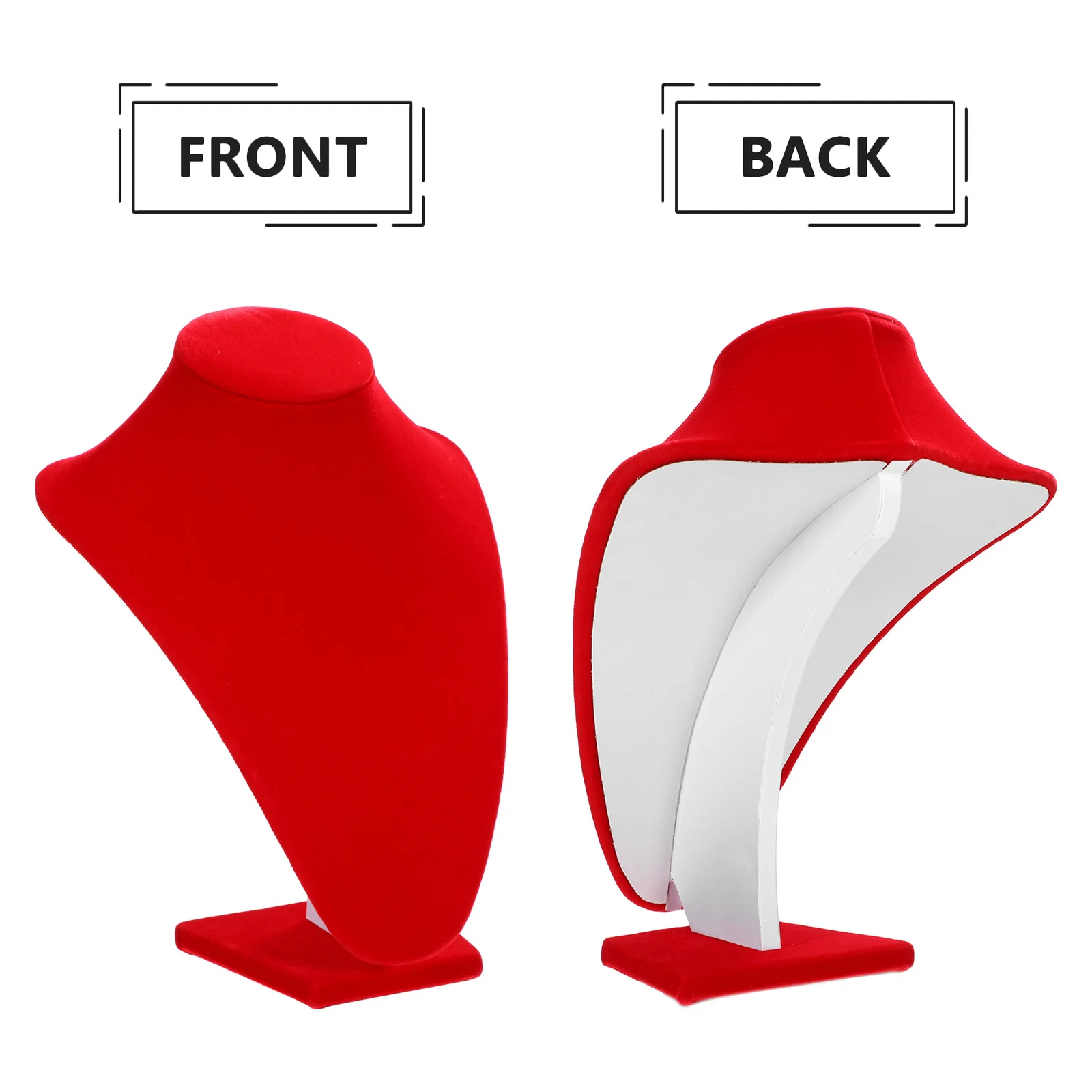 Stojak na naszyjniki 25 cm czerwony ekspozytor na biżuterię na wisiorki łańcuszki organizer bust organizer stojak na biżuterię do prezentacji