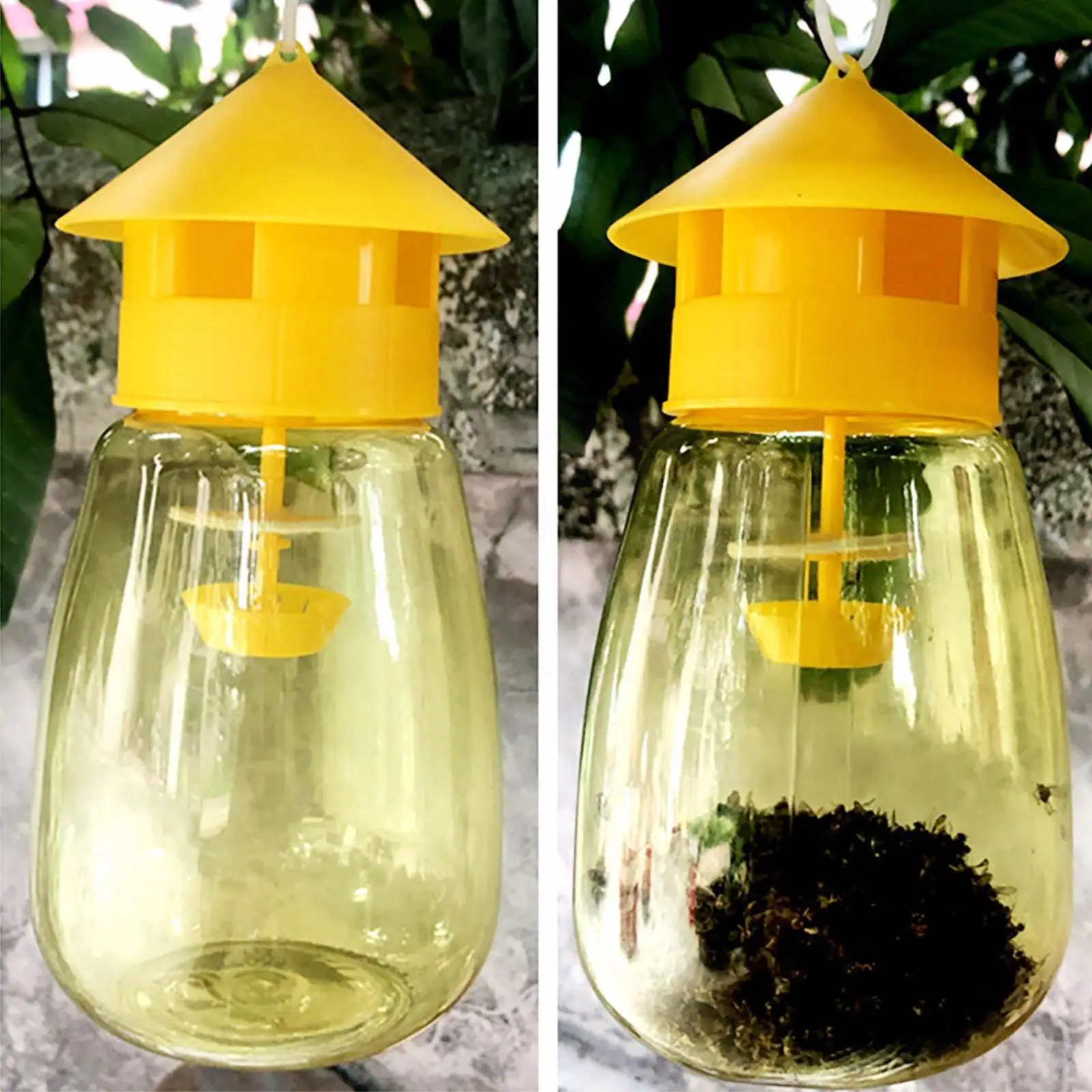 

Fruit Fly Trap Killer Plastic Yellow Drosophila Trap Fly Catcher Traps Pest Insect Control For Home Gardens Farm Orchard B3P7