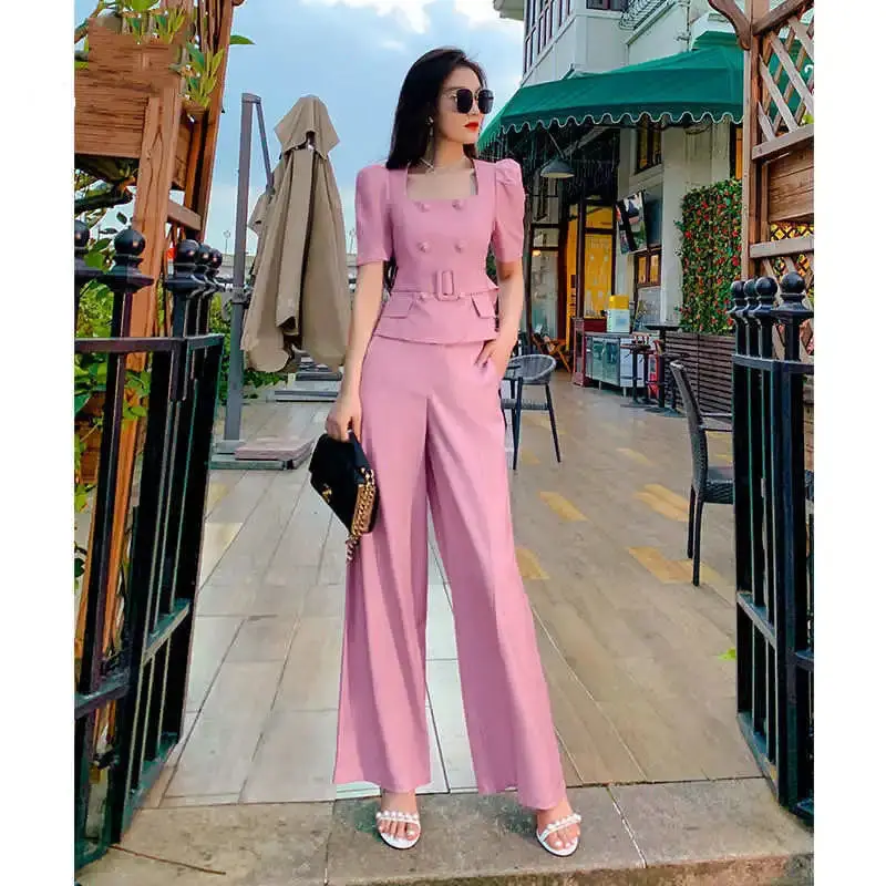 Women Spring Summer Sunscreen Shirts Suit Long Pants 2 Piece Set Lady Loose Blouse Tank Tops Trousers Outfits 2024 YC257