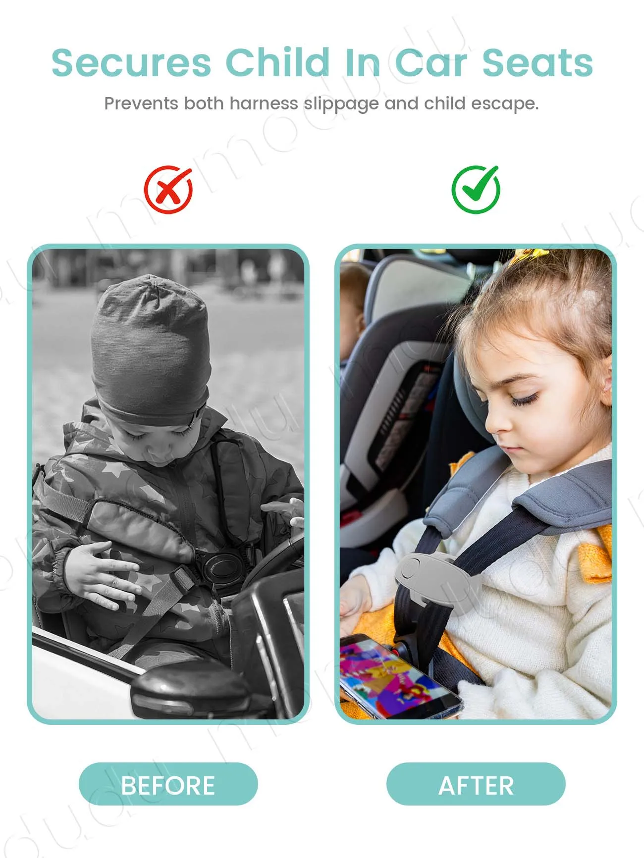 Universal Seat Chest Harness Clip - Anti EscapeBaby & Kids Seat Safety Buckle Lock, Adjustable Guard for Strollers & Car Seats image 5