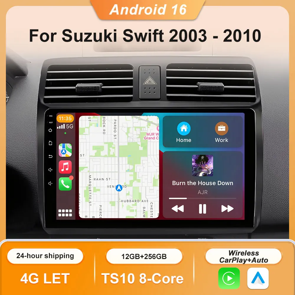 

Android 14 Car Radio For Suzuki Swift 2003 - 2006 2007 2008 2009 2010 Multimedia Player Stereo Carplay AUTO Head Unit WIFI 4G BT