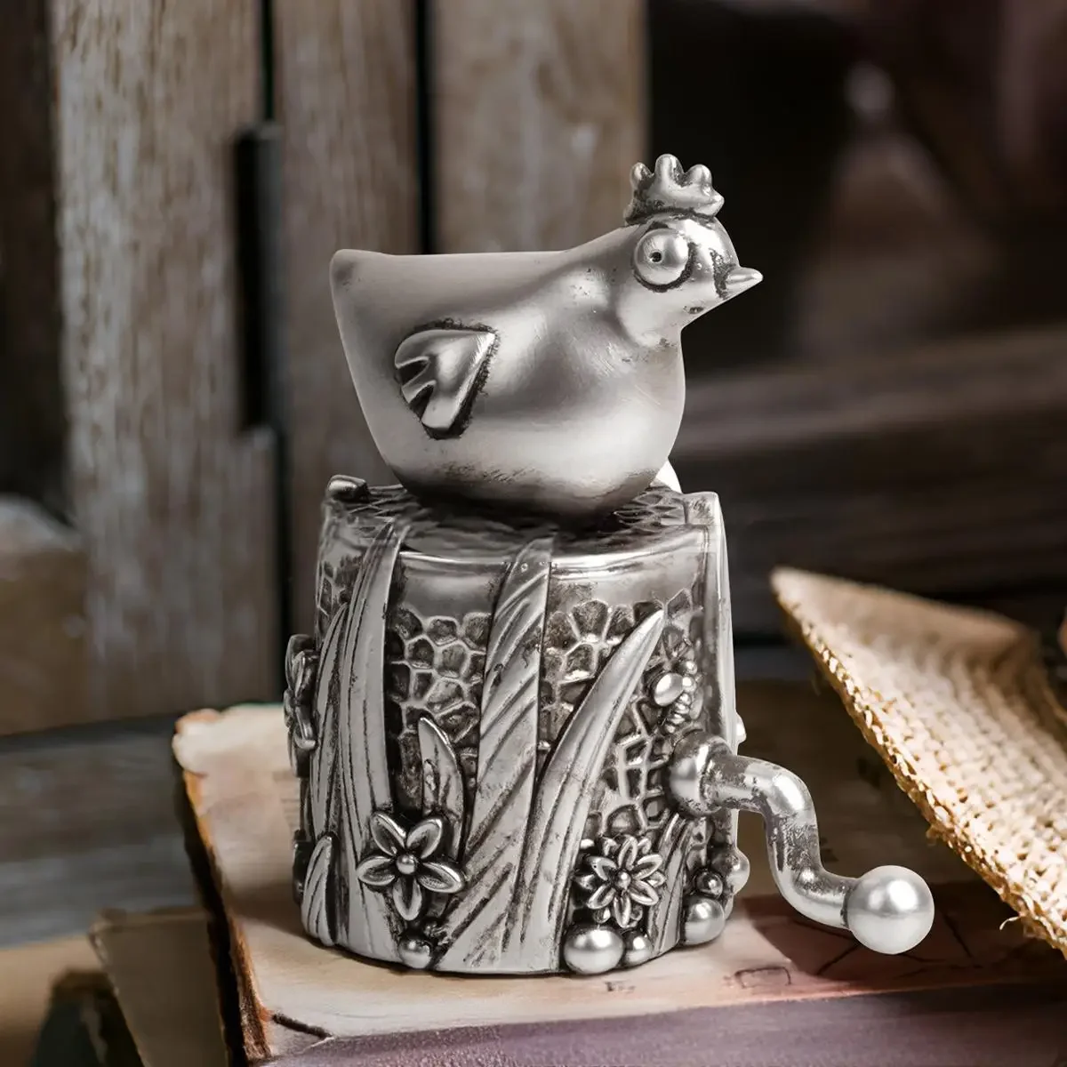 

Creative Personalized Small Silver Chicken Ornaments Office Coffee Table Small Silver Chicken Entryway Table Craft Decoration