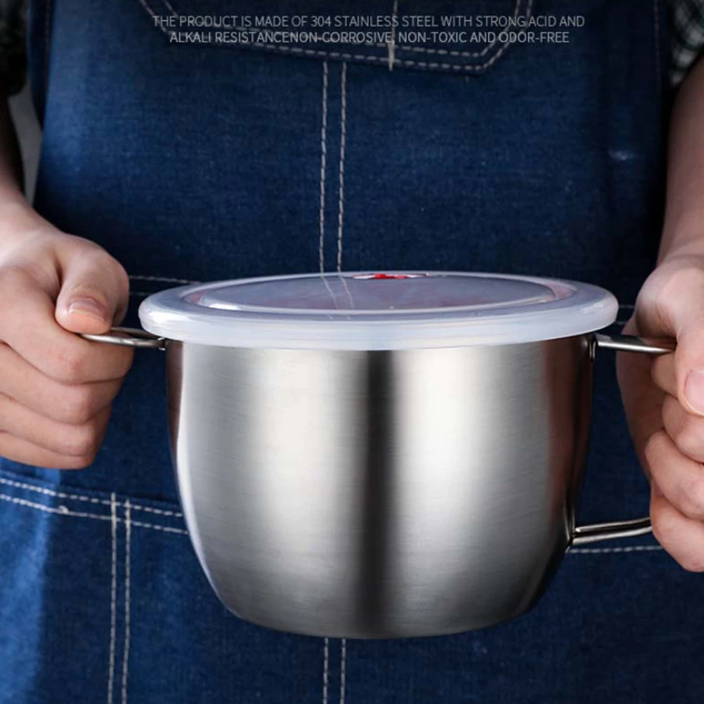 

1pc Anti-Scald Portable Stainless Steel Lunch Bowl Lid Food Container Instant Noodles Soup Pasta Insulated Rice Container Snack