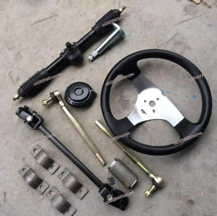 Self-made four-wheel electric motorcycle steering wheel universal joint tie rod 32/42CM steering