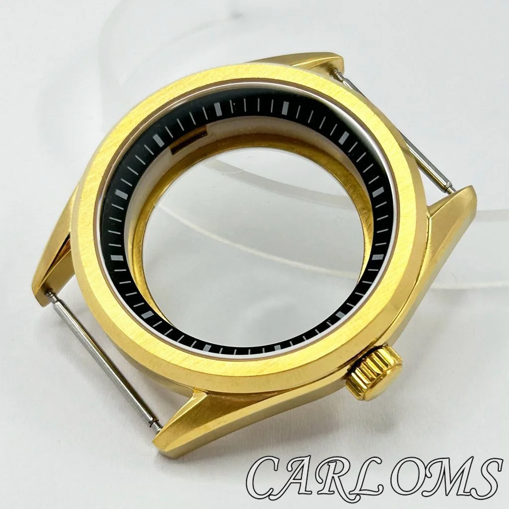 TOP 40mm NH34 NH35 NH36 4R35 4R36 NH38 NH39 NH70 NH72 Movement Gold Watch Case Sapphire Crystal Black Blue White Green Ring