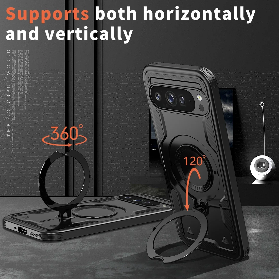 Pixel 9/9 Pro Magnetic Phone Cases,Metal Kickstand compatible With MagSafe ShockProof Case for Google Pixel 9 Pro XL/Pixel 9A