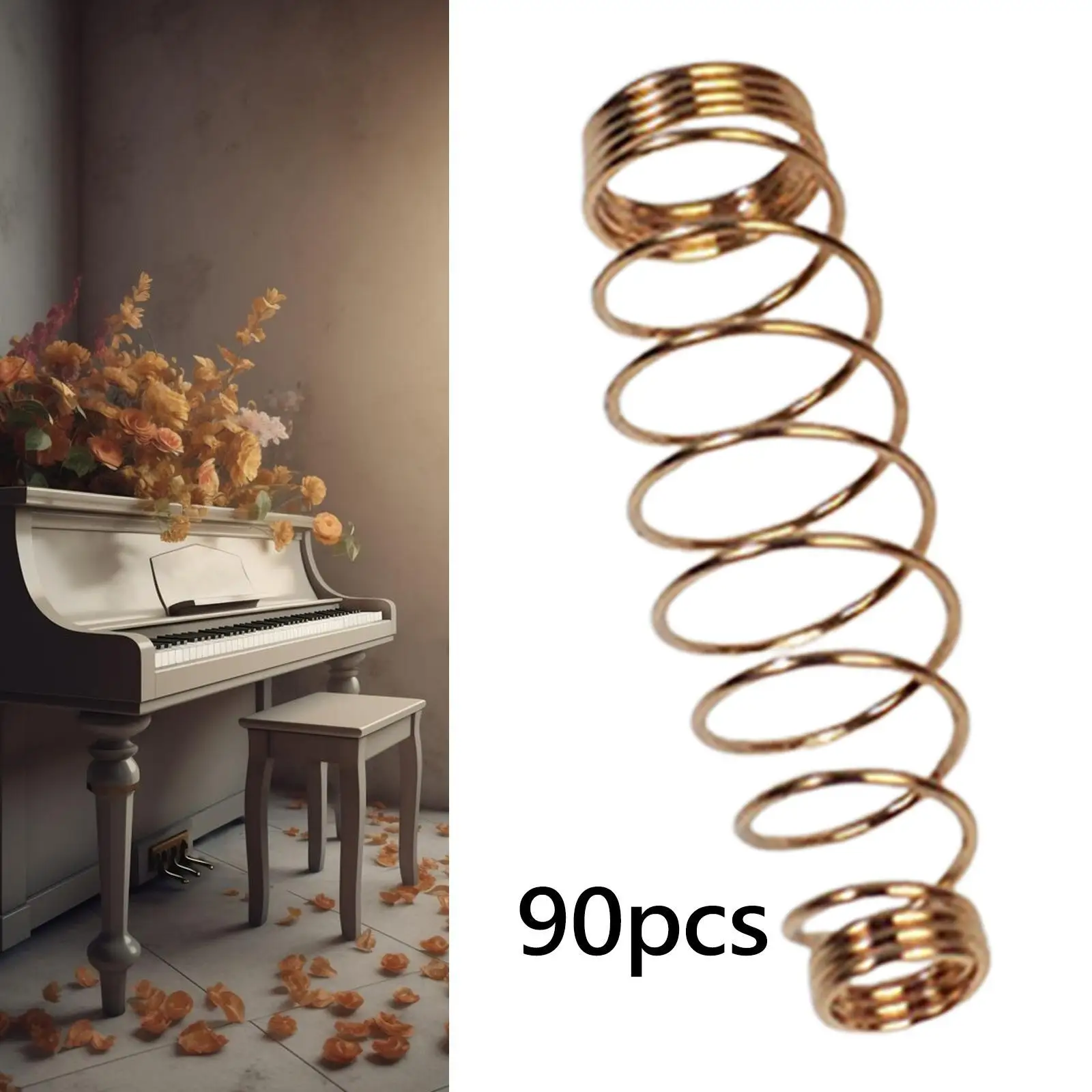 90Pcs Upright Piano Repair Spring Tuning Spring Multifuncation Spiral Spring