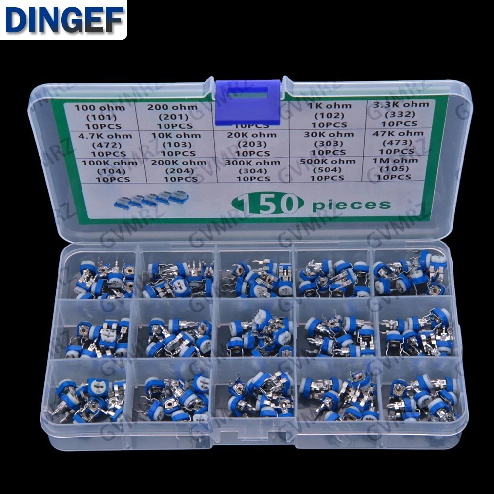 15Values 100R-1M 150PCS RM065 Variable Resistor KIT 100K 200K 300K 500K 1M 100R 200R 470R 1K 3.3K 4.7K 10K 20K 30K 47K