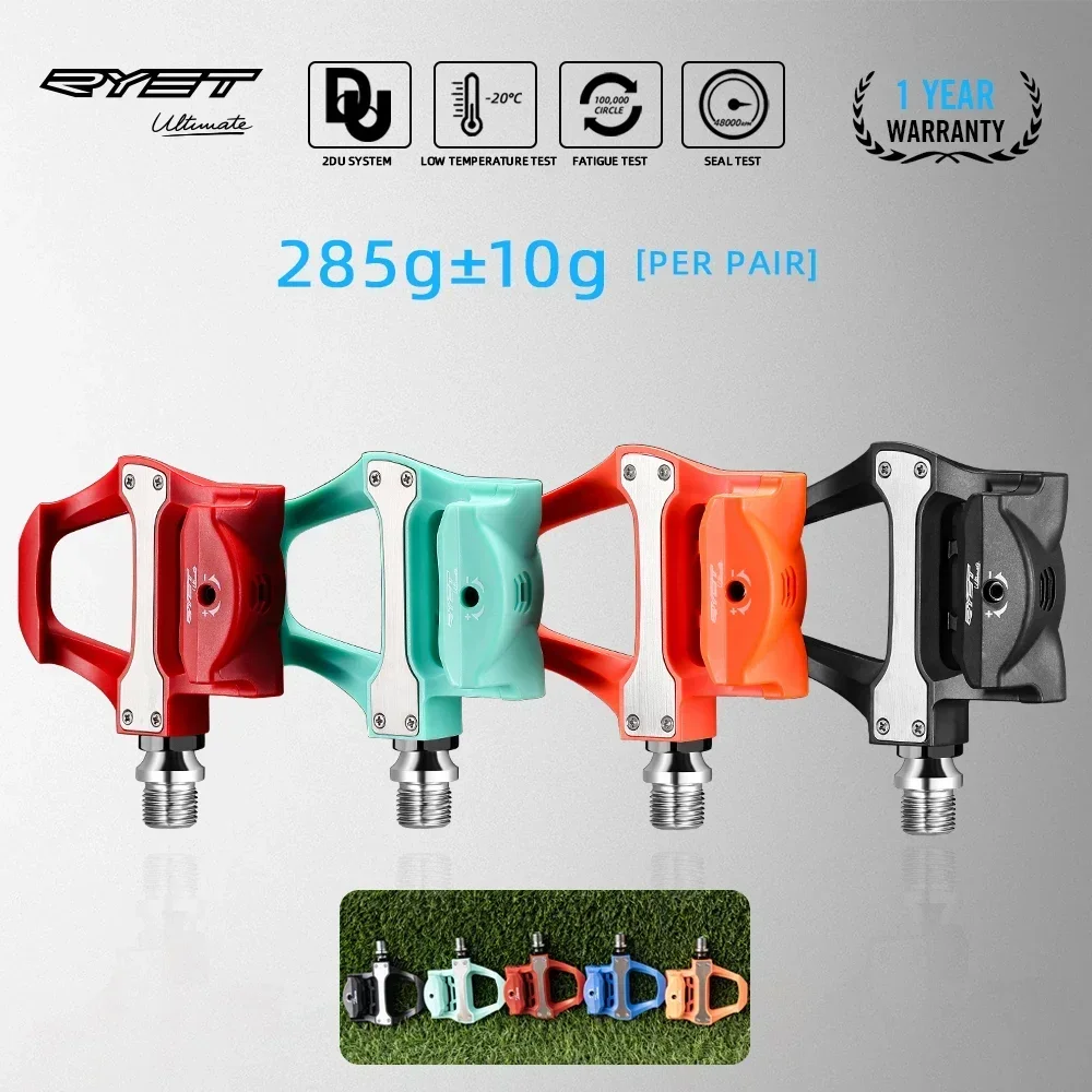 

RYET Road Bicycle Clipless Pedals, 285g Cycling Bike Pedals, Cycling Pedals with Cleat Compatible with SPD-SL System Accessories