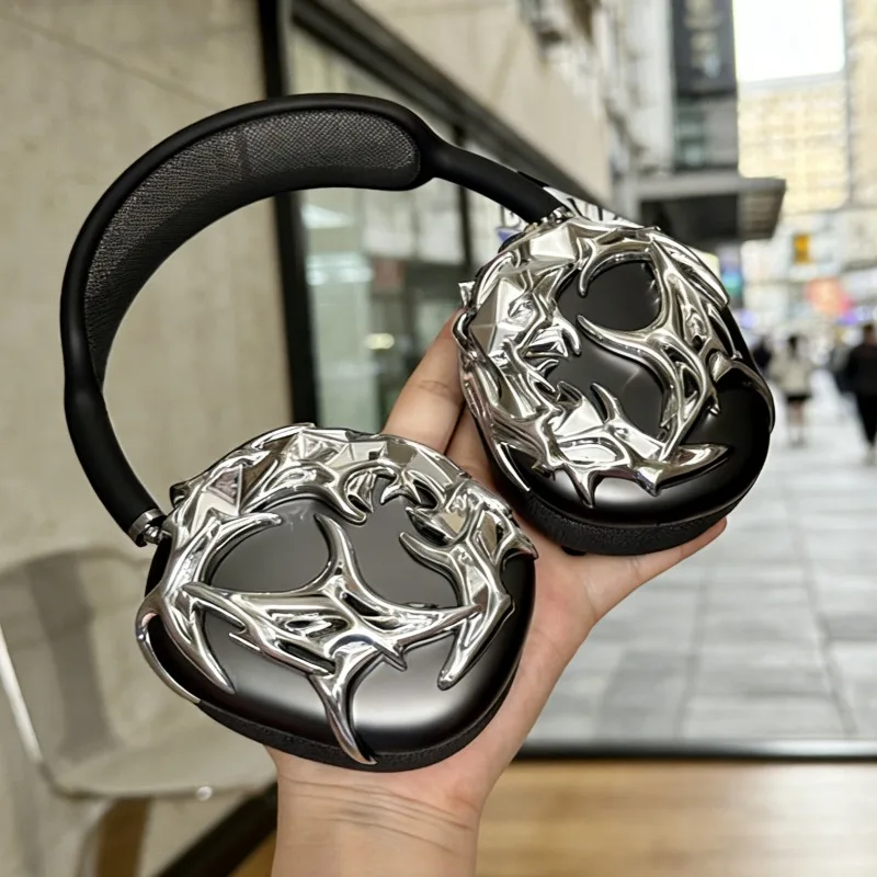 

New Silver Thorn Earphone Case for AirPods Max Custom 3D Printed Resin Material Hard Shell Earphone Accessory for AirPods Max