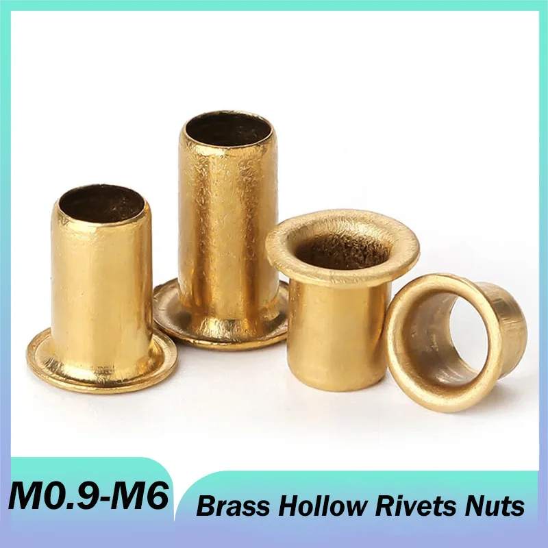 Brass Tubular Double-sided Circuit Board PCB Nails M0.9 M1.3 M1.5 M1.7 M2 M2.5 M3 M4 M5 M6 Copper Hollow Rivets Nuts