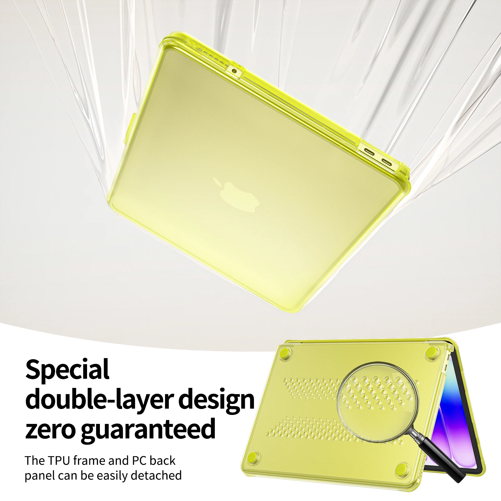 Clear Frosted Matt Laptop Case for Mac Book Neo 13 inch 2026 Model A3404 Double-Layer Laptop Cover Shockproof Full Body Protect