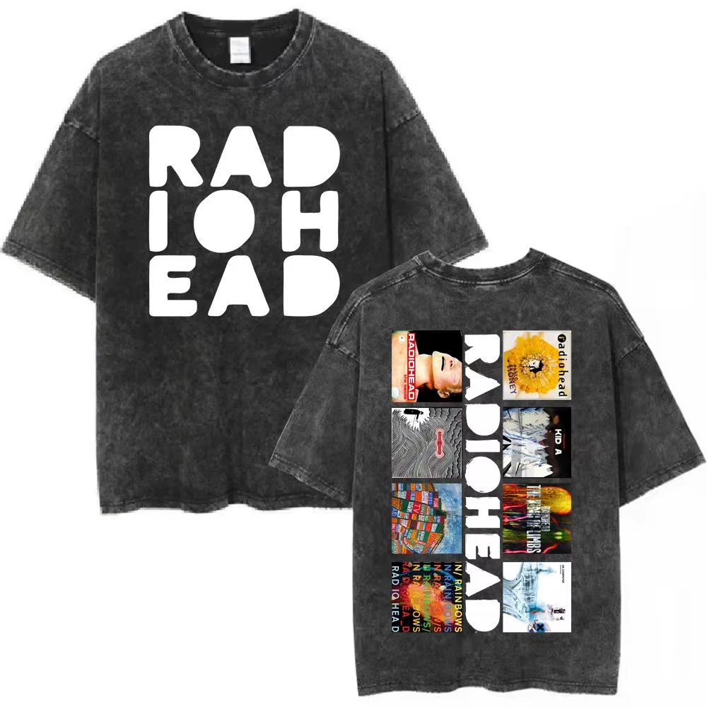2026 Summer Hot Sale Rock Band Radiohead Hail To The Thief Music Album Vintage Washed T Shirt Men Women Fashion Gothic T-shirt