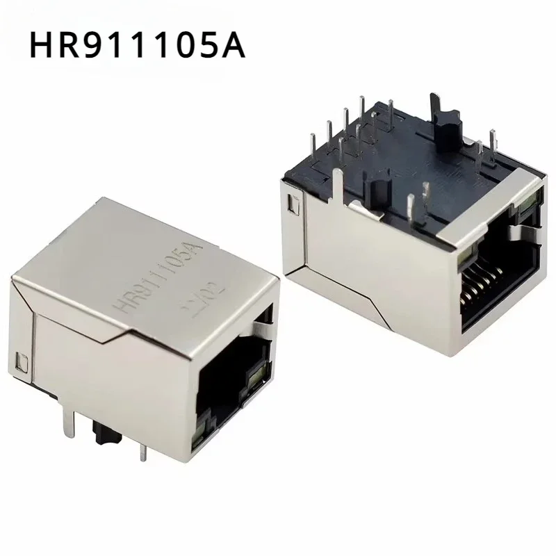 HR911105A RJ45 Connector RJ45 Socket PCB Mounting Network Adapter For Network Data Transfer with Lamp