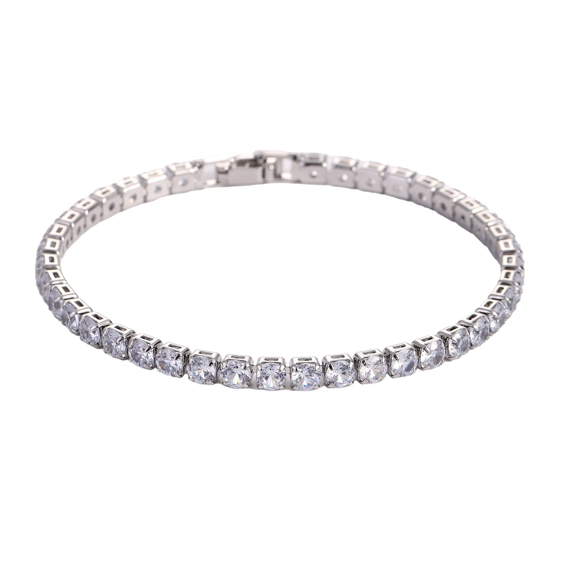

Silver Gold Zircon Tennis Bracelet For Women Men Cubic Zirconia Bracelet Dazzling Crystal Hand Chain Wedding Gift Punk Jewelry