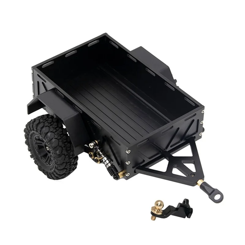 Metal Trailer Car Cargo Carrier Decoration for TRX4M Axial SCX24 1/18 1/24 RC Crawler Car DIY Part,Black