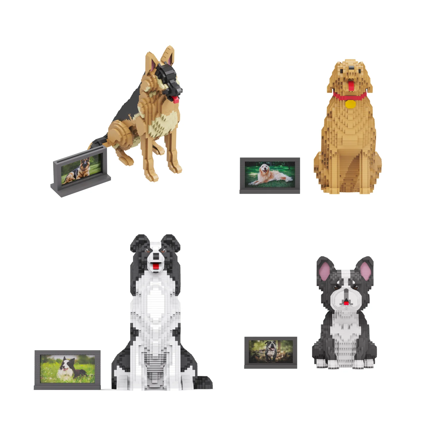 

Cute Pet Series Dog Micro Building Blocks Set Desk Animal Decor Collectibles model bricks, birthday gifts for boys and girls