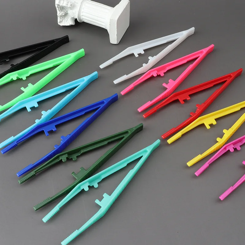 Emergency Kit Accessories Outdoor DIY clip Single-use plastic tweezers Beauty tweezers 10.5cm tweezers eyebrow