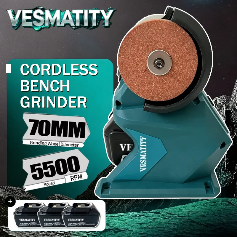 Professional grade cordless bench grinder dual wheel for metal sharpening polishing and grinding tool for 18V 20V battery