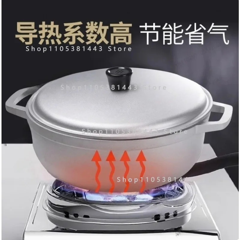 Small Aluminum Alloy Soup Pot - Thickened Gas Saucepan, Out-door Pilaf Pot for Camping & Ho-me Cooking