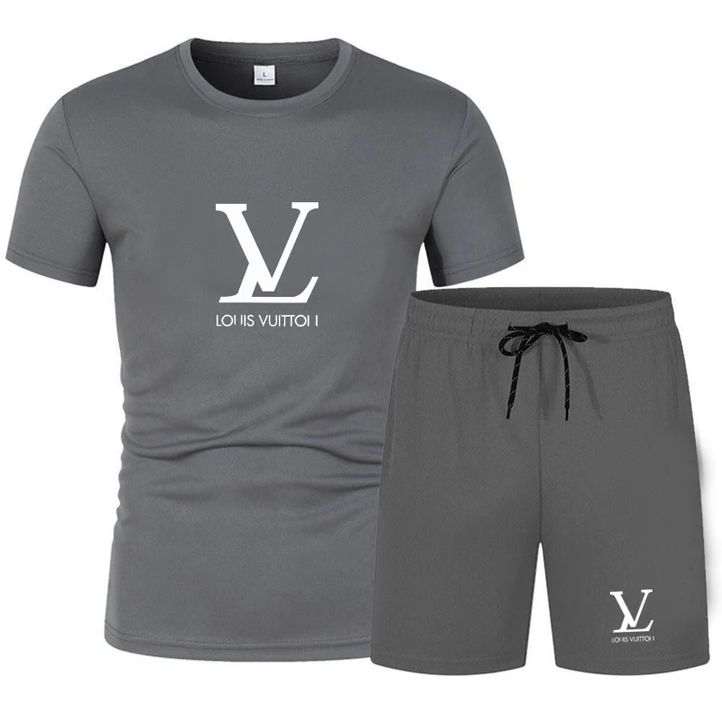 

Summer youth men's clothing: Casual sports shorts sets, two-piece combinations of men's T-shirts and shorts